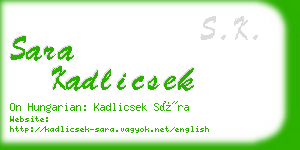 sara kadlicsek business card